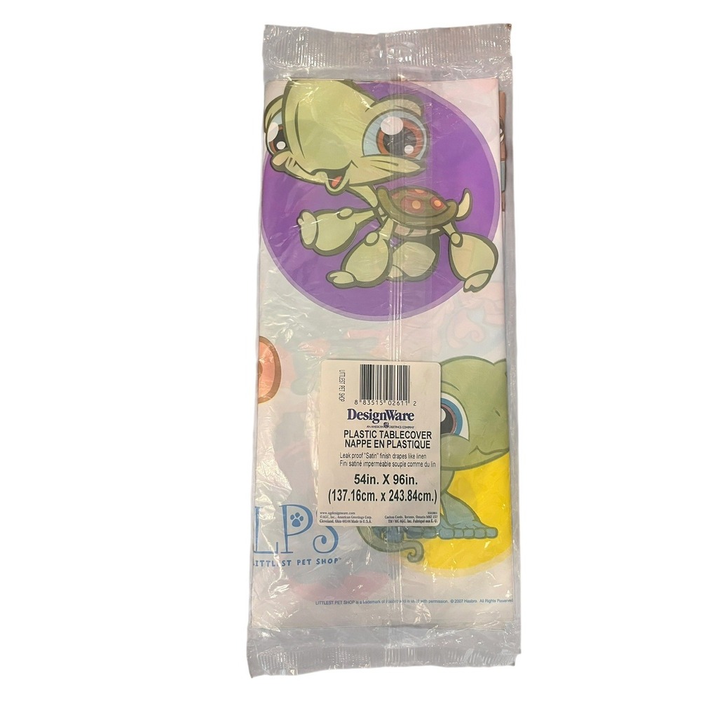 Littlest Pet Shop Plastic Tablecloth Tablecover Sealed Birthday Party 54" X 96"